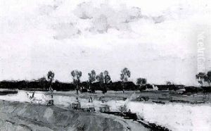 River Scene With A Barge River Scene With A Barge