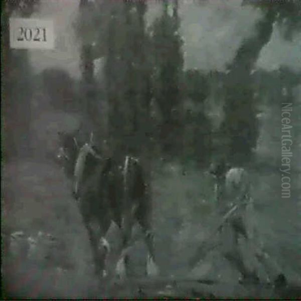 Farmer With Horse-drawn Plow - view 1