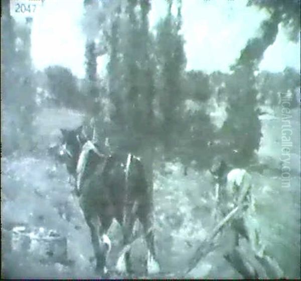 Farmer With Horsedrawn Plow - view 1