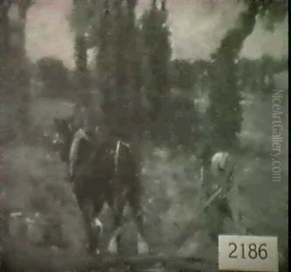 Farmer With Horse-drawn Plow - view 1