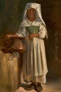 Italienne Au Puits by Romain Etienne Gabriel Prieur