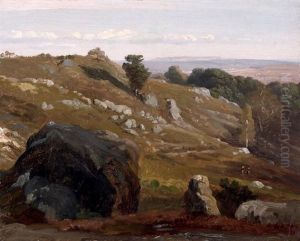 Sommet Du Calvaire A Fontainebleau by Romain Etienne Gabriel Prieur