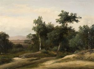 Vue Presumee Des Environs De Fontainebleau by Romain Etienne Gabriel Prieur