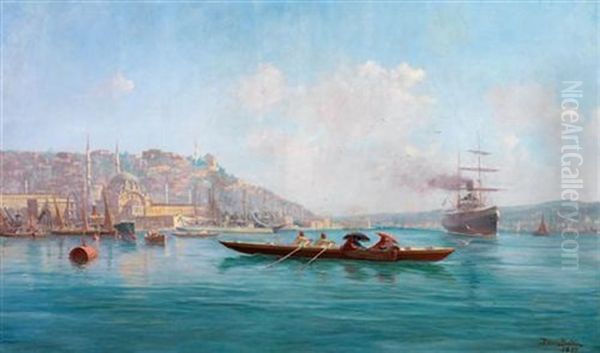 Tophane Ve Bogazici'nde Kayiklar - view 1