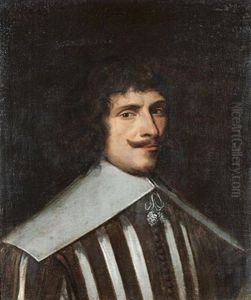 Portrait Of A Gentleman, Bust-length, In A Brown Doublet Slashed To Reveal White, With A White Collar by Luigi Primo