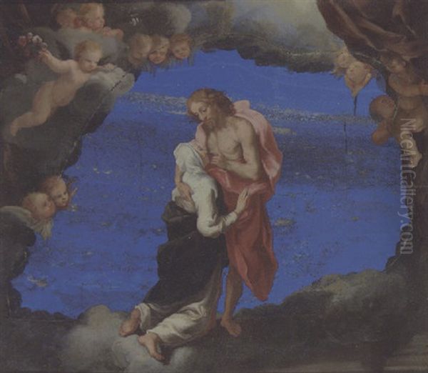 Sainte Catherine At The Wound Of Christ - view 1