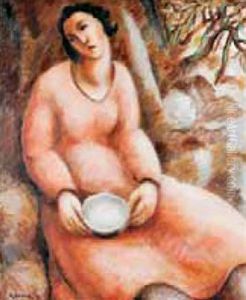Femme En Rouge En Bol by Andre Julien Prina