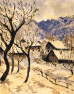 Walliser Dorf Im Schnee by Andre Julien Prina