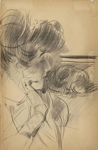 Portrait De Femme De Profil En Buste - view 1