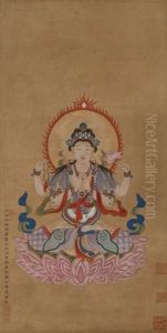 Yu Xi (1738-1823) Ink And Color On Silk, Hanging Yu Xi (1738-1823) Ink And Color On Silk, Hanging