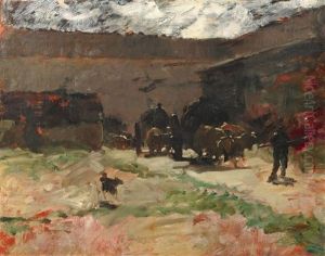 Attelage De Boeufs by Rene Pierre Charles Princeteau