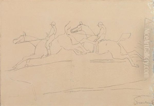 Le Saut D'obstacle (sketch) - view 1