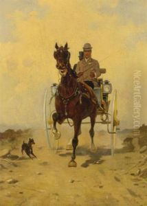 Horse And Carriage by Rene Pierre Charles Princeteau
