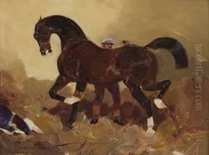 Cheval Avec Lad by Rene Pierre Charles Princeteau
