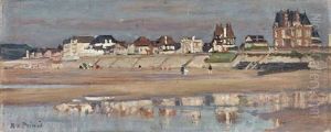 Plage Normande by Rene Xavier Francois Prinet