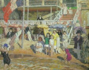 Baigneurs Devant Le Grand Hotel