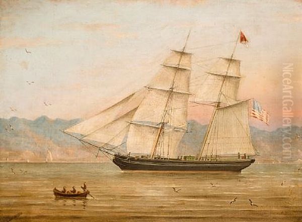 The American Bark "plymouth" Entering Harbor - view 1