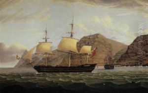 The H.m.s."phoenix" Leaving St. Helena thumbnail