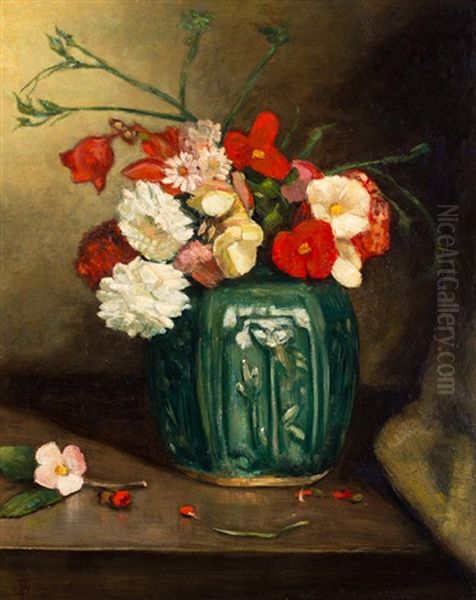 Stilleven Met Bloemen In Gemberpot - view 1