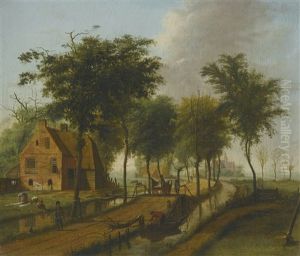 Landscape With A Brick House And A Horsecart Alongside A Canal Landscape With A Brick House And A Horsecart Alongside A Canal