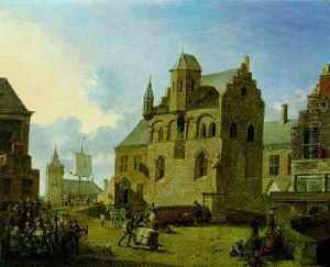 Marktplatz In Einer Hollandischen Stadt
