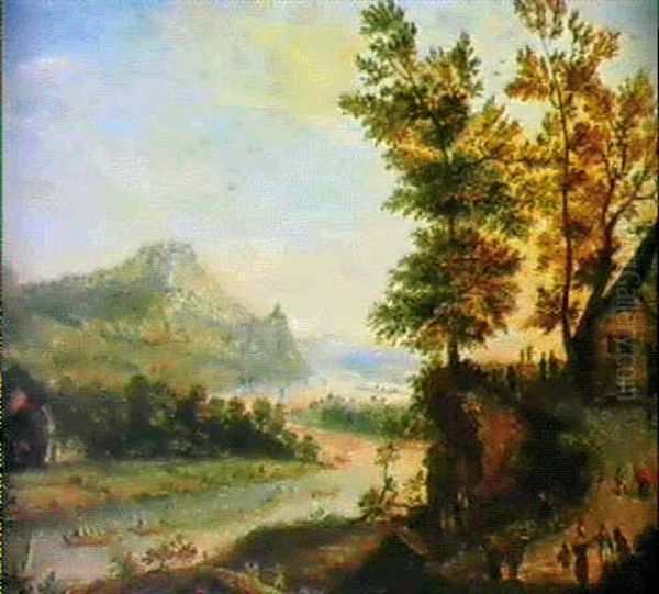 Flusslandschaft Mit Flossern - view 1