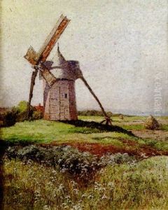 Le Moulin A Vent En Hollande by Pierre Ernest Prins