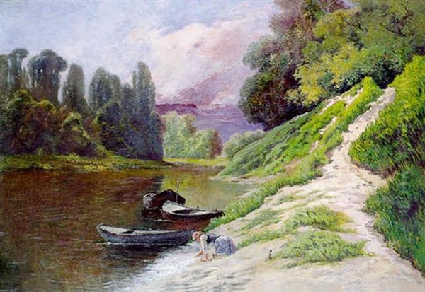 Lavandiere En Bord De Riviere - view 1