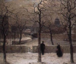 Le Quai De L'hotel De Ville by Pierre Ernest Prins