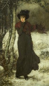 A Lady In A Winter Woodland A Lady In A Winter Woodland