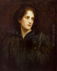 Portrait Of A Lady In A Black Dress by Valentine Cameron Prinsep
