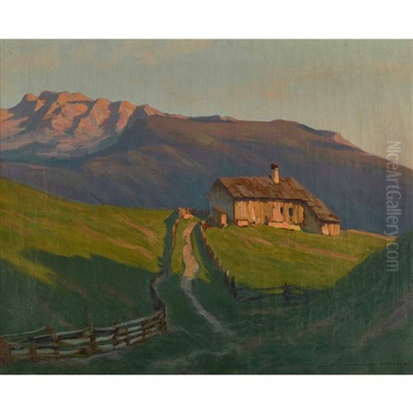 Hutte Mit Grimmingstock In Der Abendsonne - view 1