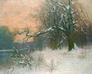 The Heustadlwasser In Th Prater Park (rotunde In The Back) by Karl Ludwig Prinz