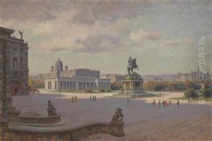 Der Heldenplatz In Wien, Im Hintergrund Parlament Und Rathaus by Karl Ludwig Prinz