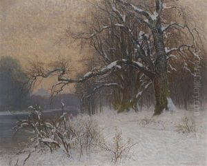 Prater Heustadlwasser, Im Hintergrund Die Rotunde by Karl Ludwig Prinz