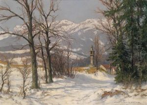 Marterl, Im Hintergrund Die Rax by Karl Ludwig Prinz