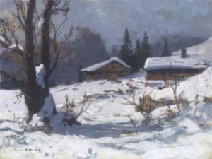 Almhutten Im Winter by Karl Ludwig Prinz