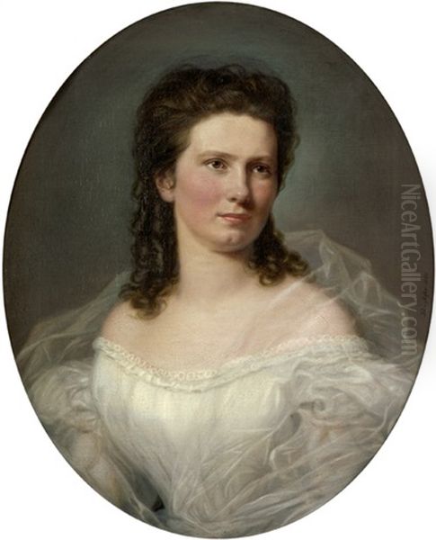 Brustbildnis Der Nina Kienzl (geb. Kafka, 1836-1916), Gemahlin Des Grazer Burgermeisters Wilhelm Kienzl - view 1