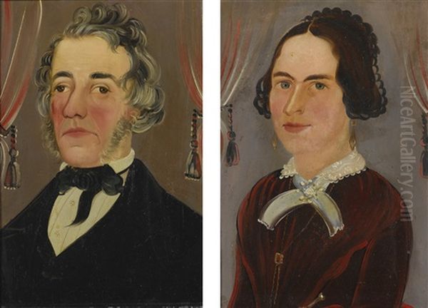 A Lady In Red And A Gentleman In Black (pair) - view 1