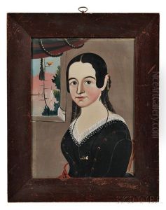Portrait Of A Young Woman In A Black Dress In Front Of A Window