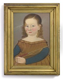 Portrait Of A Child With Long Blond Hair by William Matthew Prior