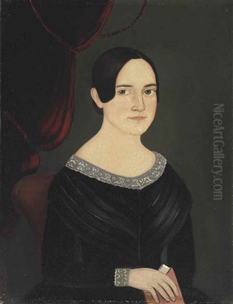 Portrait Of A Young Lady Holding A Book - view 1
