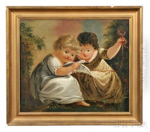 Portrait Of Two Children With A Dove Portrait Of Two Children With A Dove