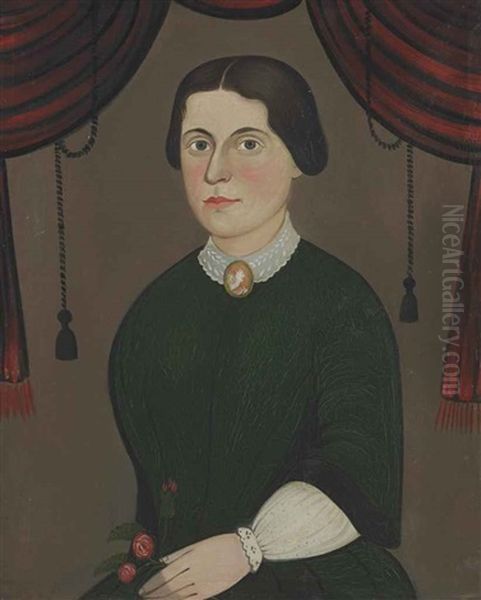 Portrait Of A Lady With A Cameo And A Rose by William Matthew Prior