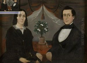 Husband And Wife With White Flowers