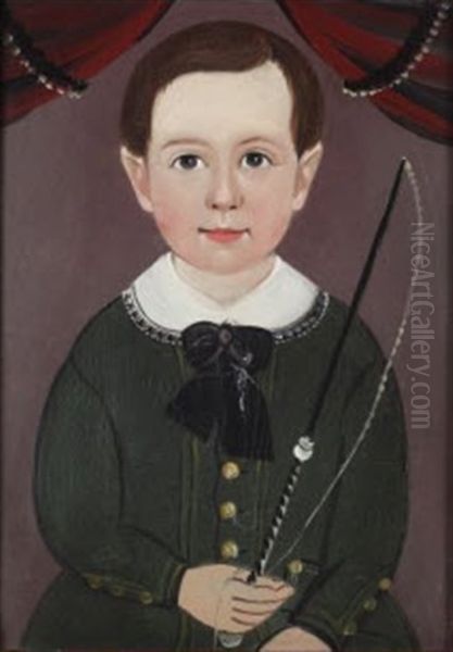 Boy In Green Outfit With Whip (+ Portrait Of A Boy In A Dark Suit; 2 Works) - view 1