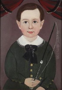 Boy In Green Outfit With Whip (+ Portrait Of A Boy In A Dark Suit; 2 Works)
