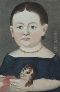 Portrait Of A Girl With Doll by William Matthew Prior