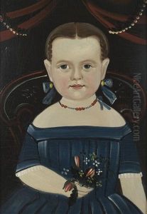 Portrait Of A Girl Holding Flowers by William Matthew Prior