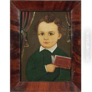 Portrait Of Young Boy With Green Jacket And Book by William Matthew Prior